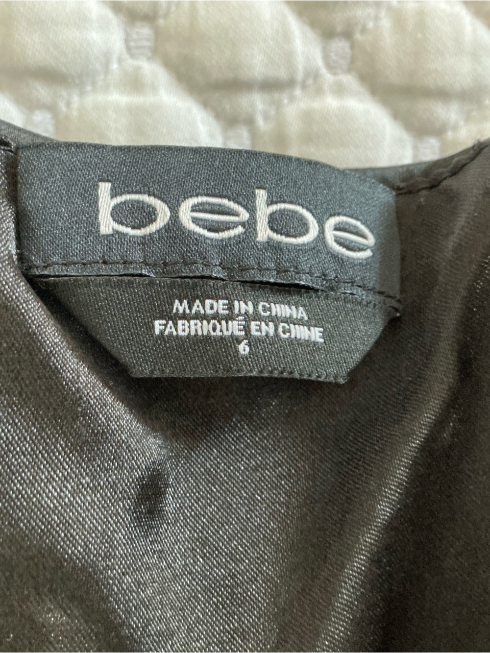 bebe Black Satin V-Neck Cocktail Mini Dress 6 - Picture 4 of 15